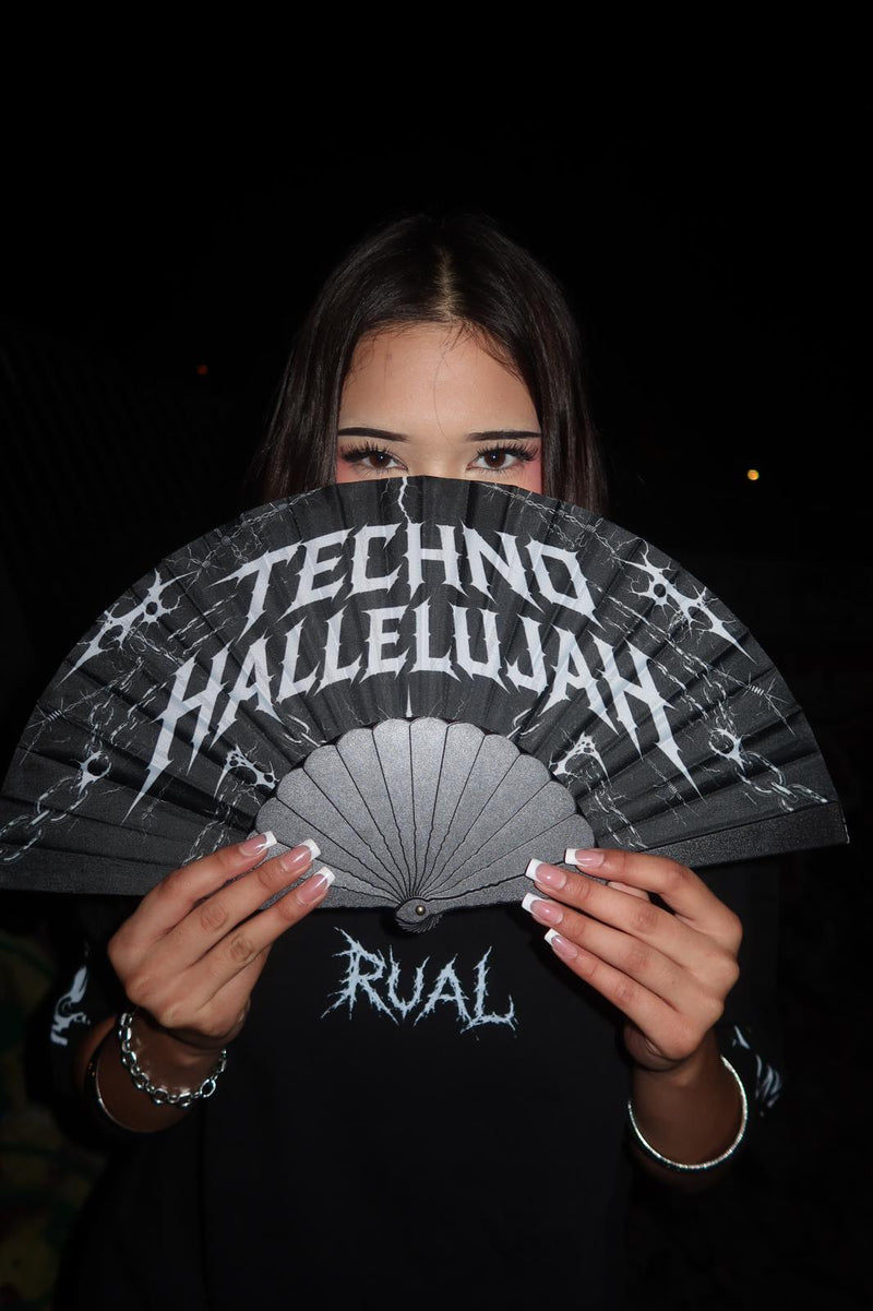 RUALWEAR Techno Hallelujah folding rave fan